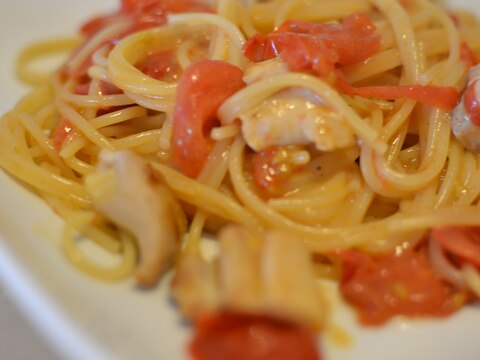 チキンとトマトのクリームパスタ